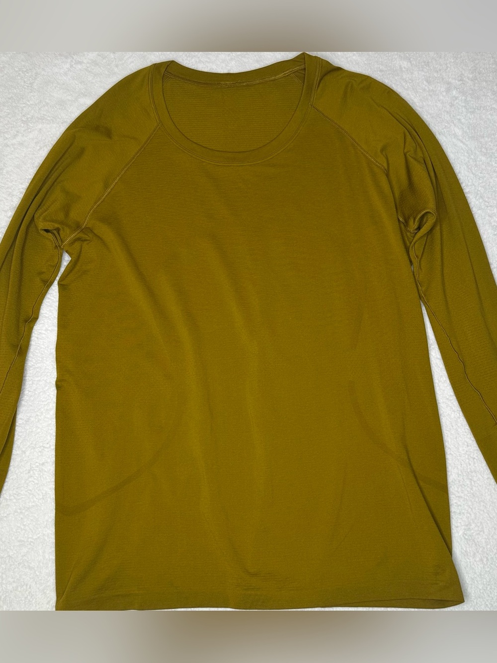 lululemon Women’s Long Sleeve Athletic Running Top Mustard Olive Gold